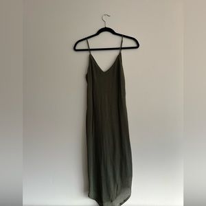 Express | dark green, strappy ankle length dress